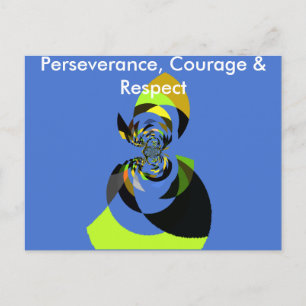 Schöne farbenfrohe Silhouette Illustrationen Postkarte