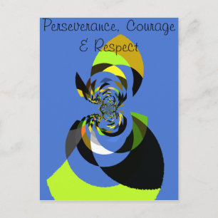 Schöne farbenfrohe Silhouette Illustrationen Postkarte