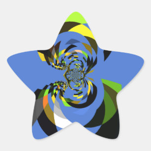 Schöne farbenfrohe Silhouette Illustrationen Stern-Aufkleber