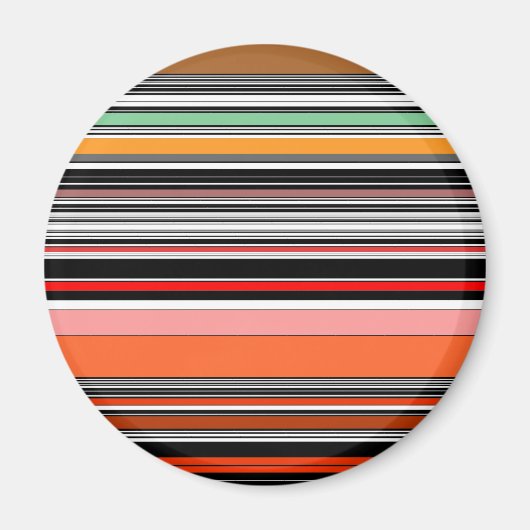 Schöne farbenfrohe Streifen Magnet (Vorne)