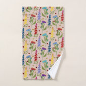 Schöne farbenfrohe Wildblume, Biene, Lady Bug Badhandtuch Set (Handtuch)