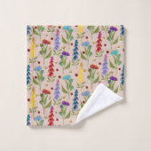 Schöne farbenfrohe Wildblume, Biene, Lady Bug Badhandtuch Set (Waschlappen)