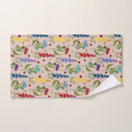Schöne farbenfrohe Wildblume, Biene, Lady Bug Badhandtuch Set (Handtuch)