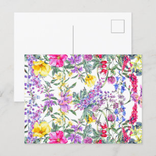 Schöne, farbenfrohe Wildblumen Postkarte