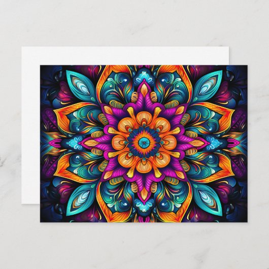 Schöne Farbenpracht bei Sacred Geometry Postkarte (Vorne/Hinten)