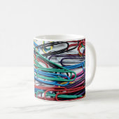 Schöne farbige Büroklammern Kaffeetasse (VorderseiteRechts)