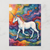 Schöne Farbige Einhorn-Fantasy Postkarte (Vorderseite)