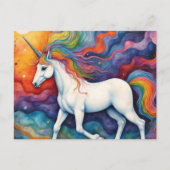 Schöne Farbige Einhorn-Fantasy Postkarte (Vorderseite)