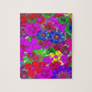 Schöne Farbige Erstaunliche Blumenmuster-Design Puzzle