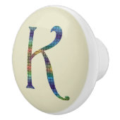 Schöne farbige Tile Letter K Initial Monogram Keramikknauf (Rechts)