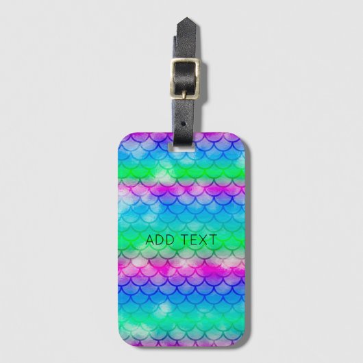 Schöne Farbpalette im Stile der Meerjungfrau Gepäckanhänger (Vorderseite Vertikal)