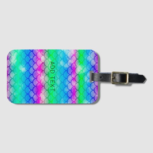 Schöne Farbpalette im Stile der Meerjungfrau Gepäckanhänger (Vorderseite (Horizontal))