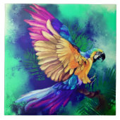 Schöne Farbparrot Keramik Tile Fliese (Vorderseite)