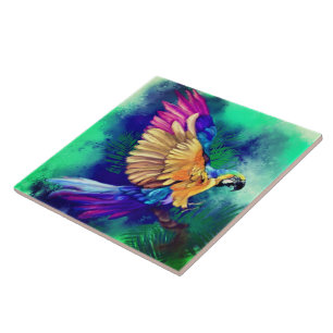 Schöne Farbparrot Keramik Tile Fliese