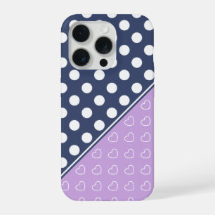 Schöne Farbtöne von Blau- und Lavendel-Polka-Punkt iPhone 15 Pro Hülle