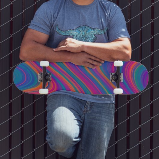 Schöne Farbwirbel Skateboard (Außenbereich 3)