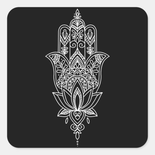 💝 🕉 schöne Fatimas Hand Quadratischer Aufkleber (Vorderseite)