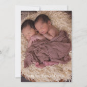 Schöne Feather Birth Ankündigung Twins (Rückseite)