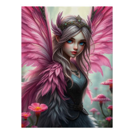 Schöne Feathered Fairy Art Poster