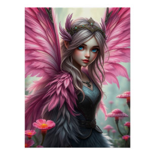 Schöne Feathered Fairy Art Poster