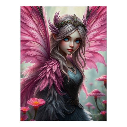 Schöne Feathered Fairy Art Poster (Vorderseite)