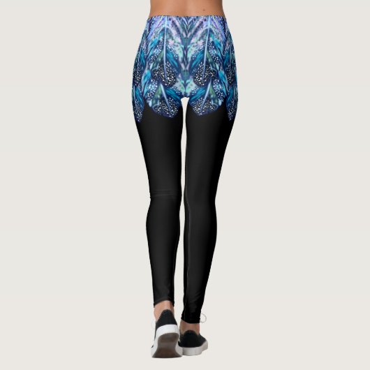 Schöne Feathers Leggi Exotic Mini Skirt - Schwarz Leggings (Rückseite)