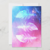 Schöne Federn im Weltraum. Einladung (Rückseite)