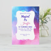 Schöne Federn im Weltraum. Einladung (Stehend Vorderseite)