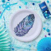 Schöne Federpapier-Teller - individuell anpassbar Pappteller (Party)