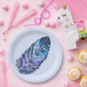 Schöne Federpapier-Teller - individuell anpassbar Pappteller (Party)