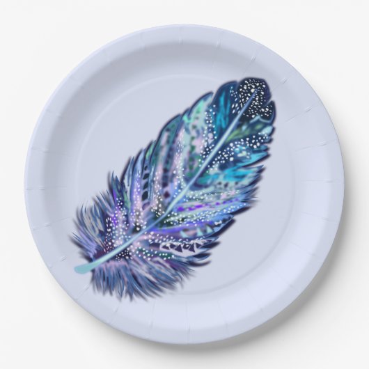 Schöne Federpapier-Teller - individuell anpassbar Pappteller (Vorderseite)