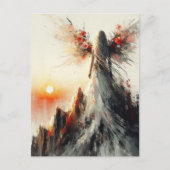 Schöne Fee auf dem Berg bei Sonnenaufgang Postkarte (Vorderseite)