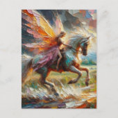 Schöne Fee auf dem Horseback Postkarte (Vorderseite)