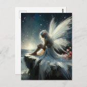 Schöne Fee auf einer Klippe Postkarte (Vorne/Hinten)