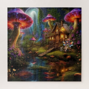Schöne Fee auf ihrer Forest Zuhause Puzzle