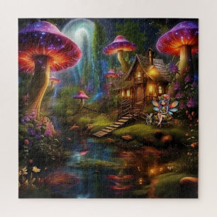 Schöne Fee auf ihrer Forest Zuhause Puzzle