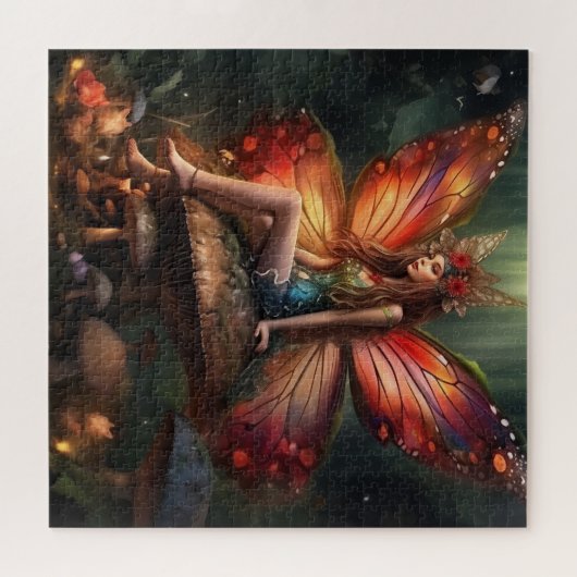 Schöne Fee auf Toadstool Puzzle (Horizontal)