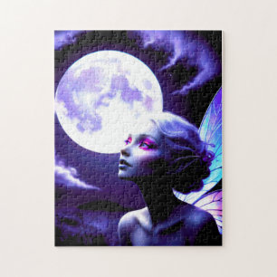Schöne Fee Blick auf Vollmond Puzzle