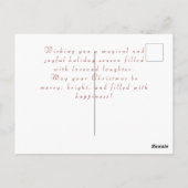 Schöne Fee im Wald Frohe Weihnachten Postkarte (Rückseite)