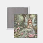 Schöne Fee im Wald Magnet (Vorderseite/Rückseite)