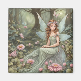 Schöne Fee im Wald Magnet