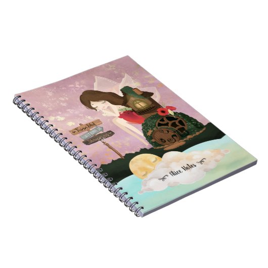 Schöne Fee in einer verzauberten Welt - Notebook Notizblock (Rechte Seite)