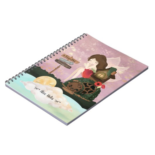 Schöne Fee in einer verzauberten Welt - Notebook Notizblock (Linke Seite)