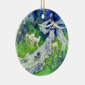 Schöne Fee mit Lämmern, Warwick Goble Kunst Keramik Ornament (Rechts)