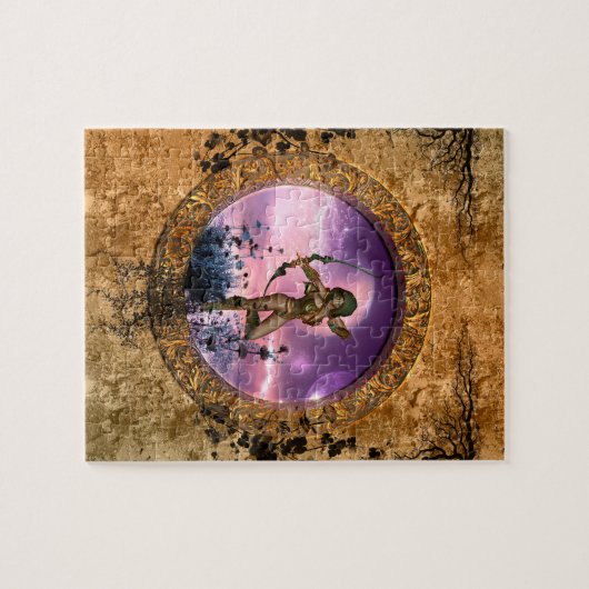 Schöne Fee mit Pfeil und Bogen Puzzle (Horizontal)