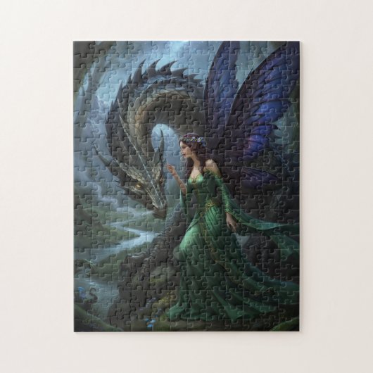 Schöne Fee trifft einen Drachen Puzzle (Vertikal)