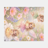 Schöne Fee und Blumen Fleecedecke (Vorderseite (Horizontal))