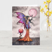 Schöne feenhafte Fantasie-Kunst-Gruß-Karte Karte (Gelbe Blume)