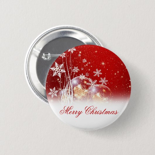 Schöne feierliche "Frohe Weihnachten" Illustration Button (Vorne & Hinten)