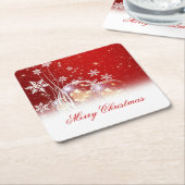 Schöne feierliche "Frohe Weihnachten" Illustration Rechteckiger Pappuntersetzer (angewinkelt)